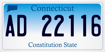 CT license plate AD22116