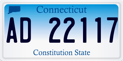 CT license plate AD22117