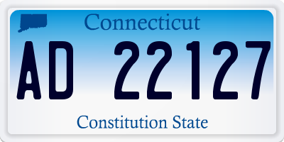 CT license plate AD22127