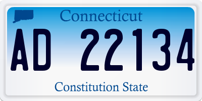 CT license plate AD22134