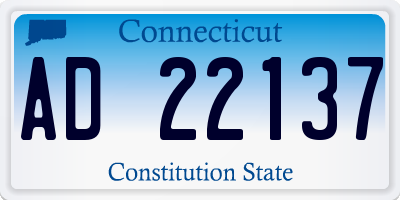 CT license plate AD22137