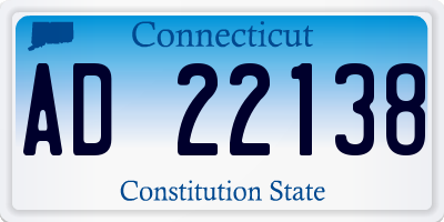CT license plate AD22138
