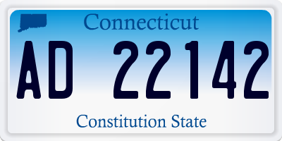 CT license plate AD22142