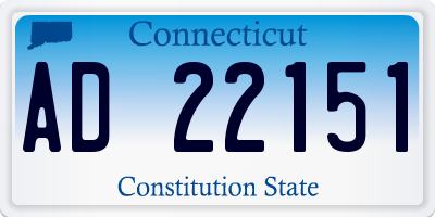 CT license plate AD22151