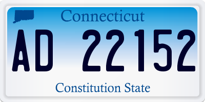 CT license plate AD22152