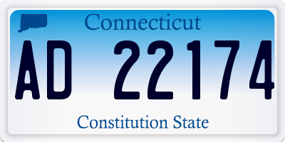 CT license plate AD22174