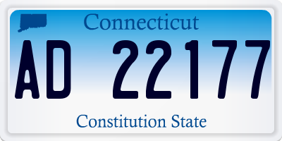 CT license plate AD22177