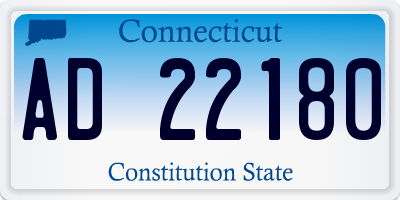 CT license plate AD22180