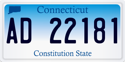 CT license plate AD22181
