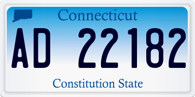 CT license plate AD22182