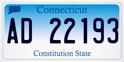 CT license plate AD22193