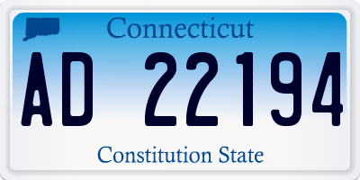 CT license plate AD22194