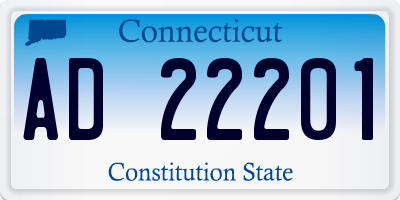 CT license plate AD22201