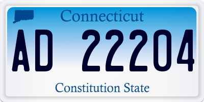 CT license plate AD22204