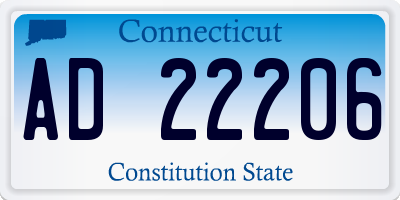 CT license plate AD22206
