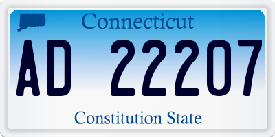 CT license plate AD22207