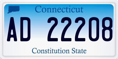 CT license plate AD22208