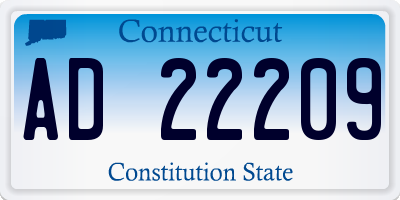 CT license plate AD22209