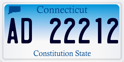 CT license plate AD22212