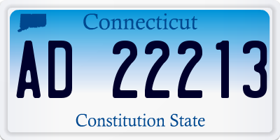 CT license plate AD22213