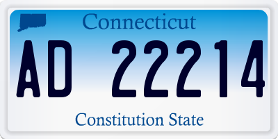 CT license plate AD22214