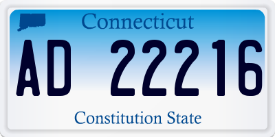CT license plate AD22216