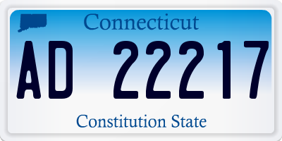 CT license plate AD22217