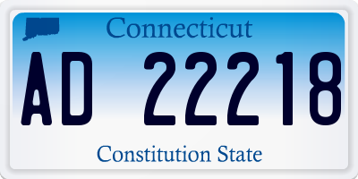 CT license plate AD22218