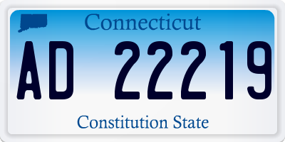 CT license plate AD22219