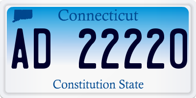 CT license plate AD22220