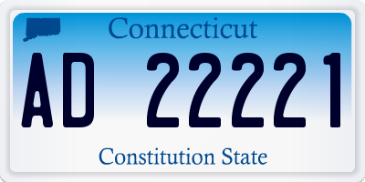 CT license plate AD22221