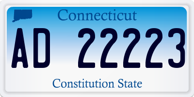 CT license plate AD22223