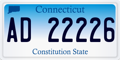 CT license plate AD22226