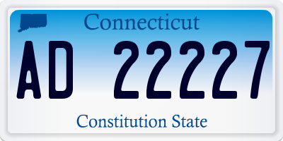 CT license plate AD22227