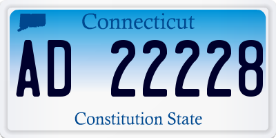 CT license plate AD22228