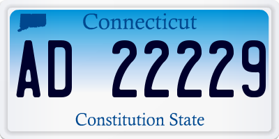 CT license plate AD22229