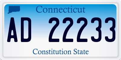 CT license plate AD22233