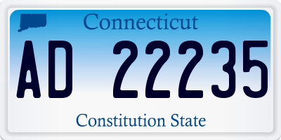 CT license plate AD22235