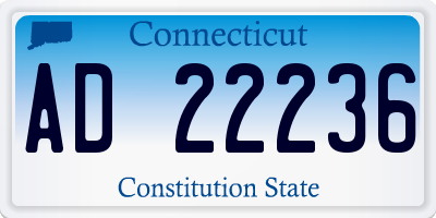 CT license plate AD22236