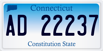 CT license plate AD22237