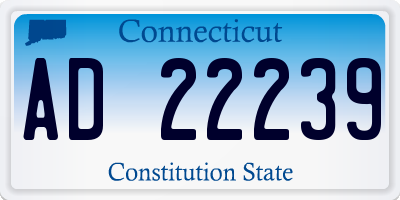 CT license plate AD22239