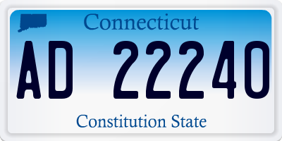CT license plate AD22240
