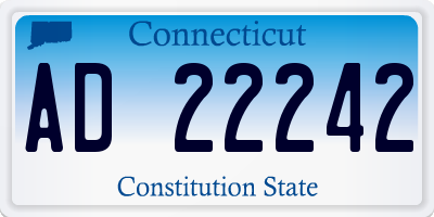 CT license plate AD22242