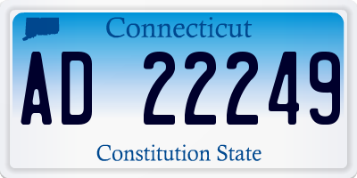 CT license plate AD22249