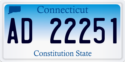 CT license plate AD22251