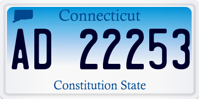 CT license plate AD22253
