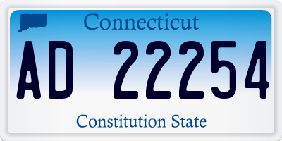 CT license plate AD22254