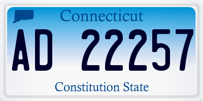 CT license plate AD22257