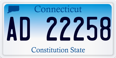 CT license plate AD22258