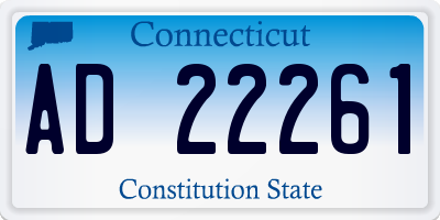 CT license plate AD22261
